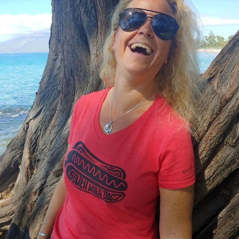 South Maui Dogz Tshirt MADE ON MAUI LEGEND - FREE Vinyl Bumper STICKER